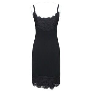 DIANE VON FURSTENBERG Black Dress Lace Spaghetti Strap Knee Length | Size 0